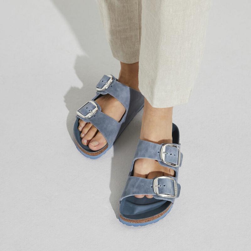 Arizona Birkenstock Big Prackou Oiled Kozene Damske Modre | SK 69CTV